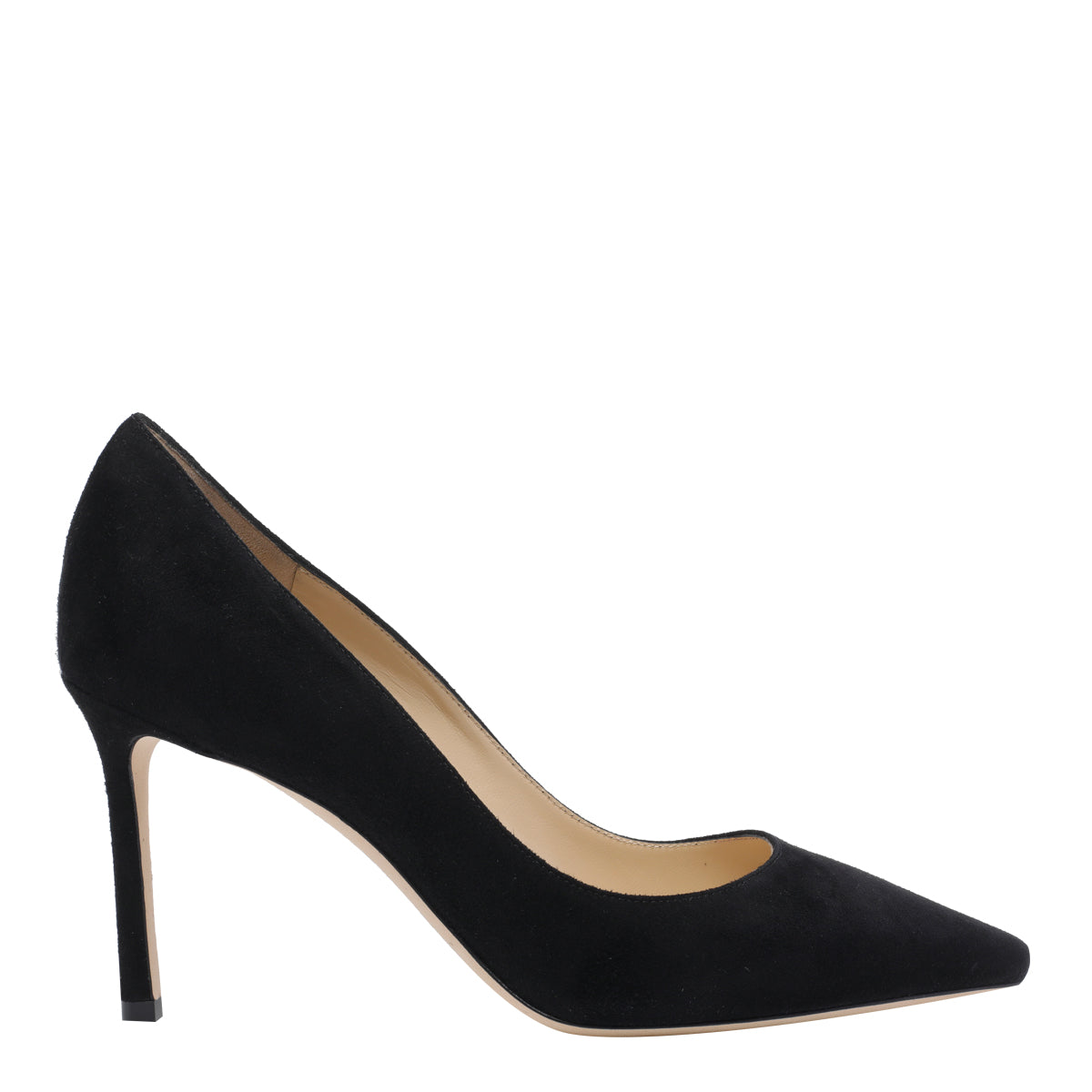 Jimmy Choo With Heel Black Suede Leather/leather Sole