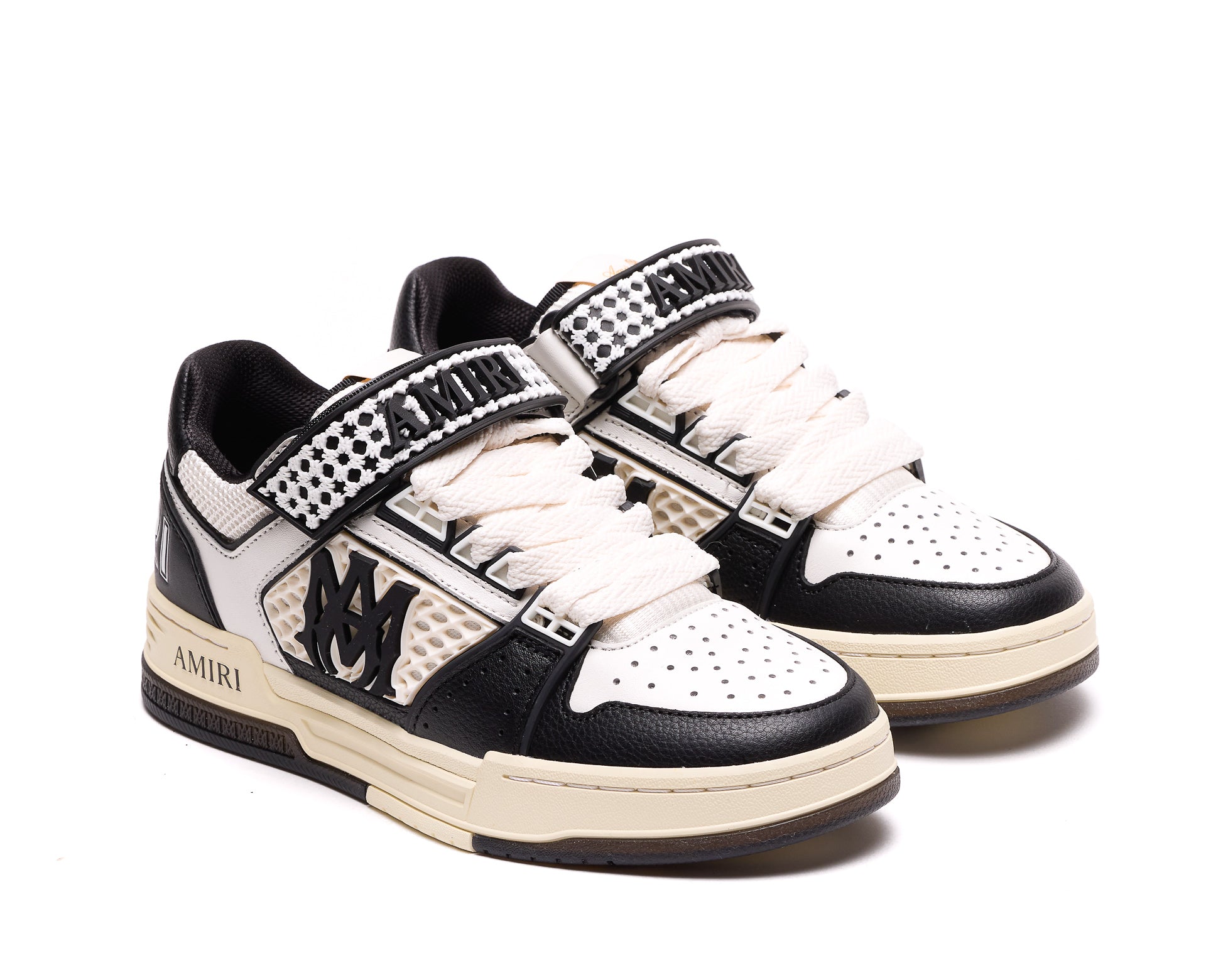 Amiri Sneakers Black Leather And Fabric