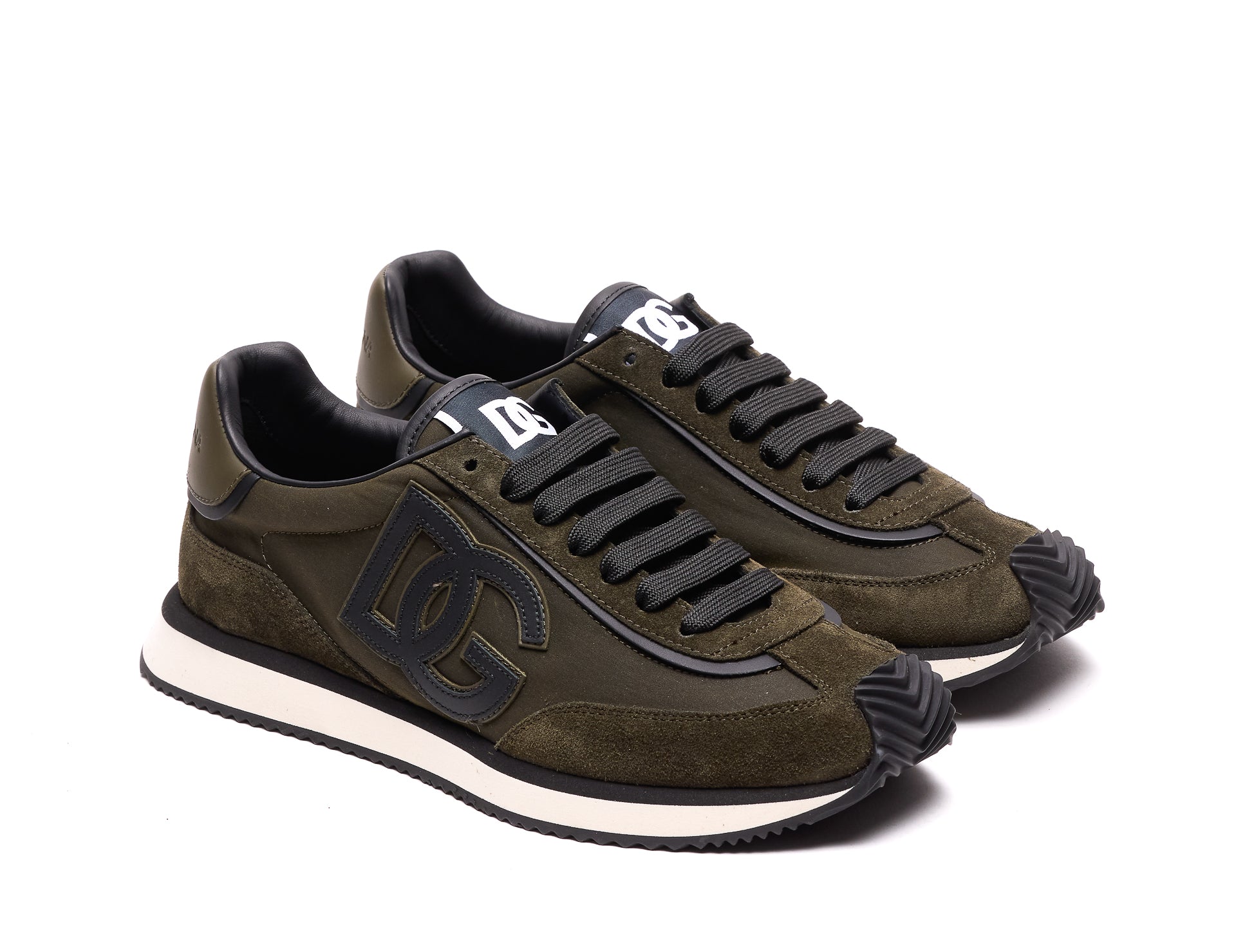 Dolce & Gabbana Sneakers Green Leather And Suede