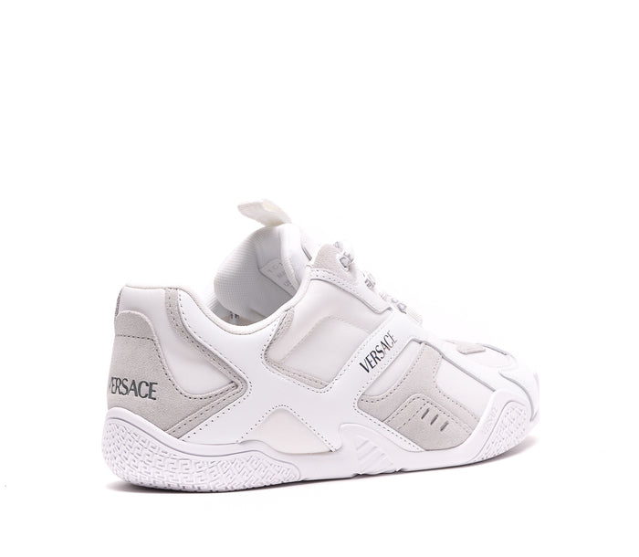 Versace Sneakers White Leather And Suede