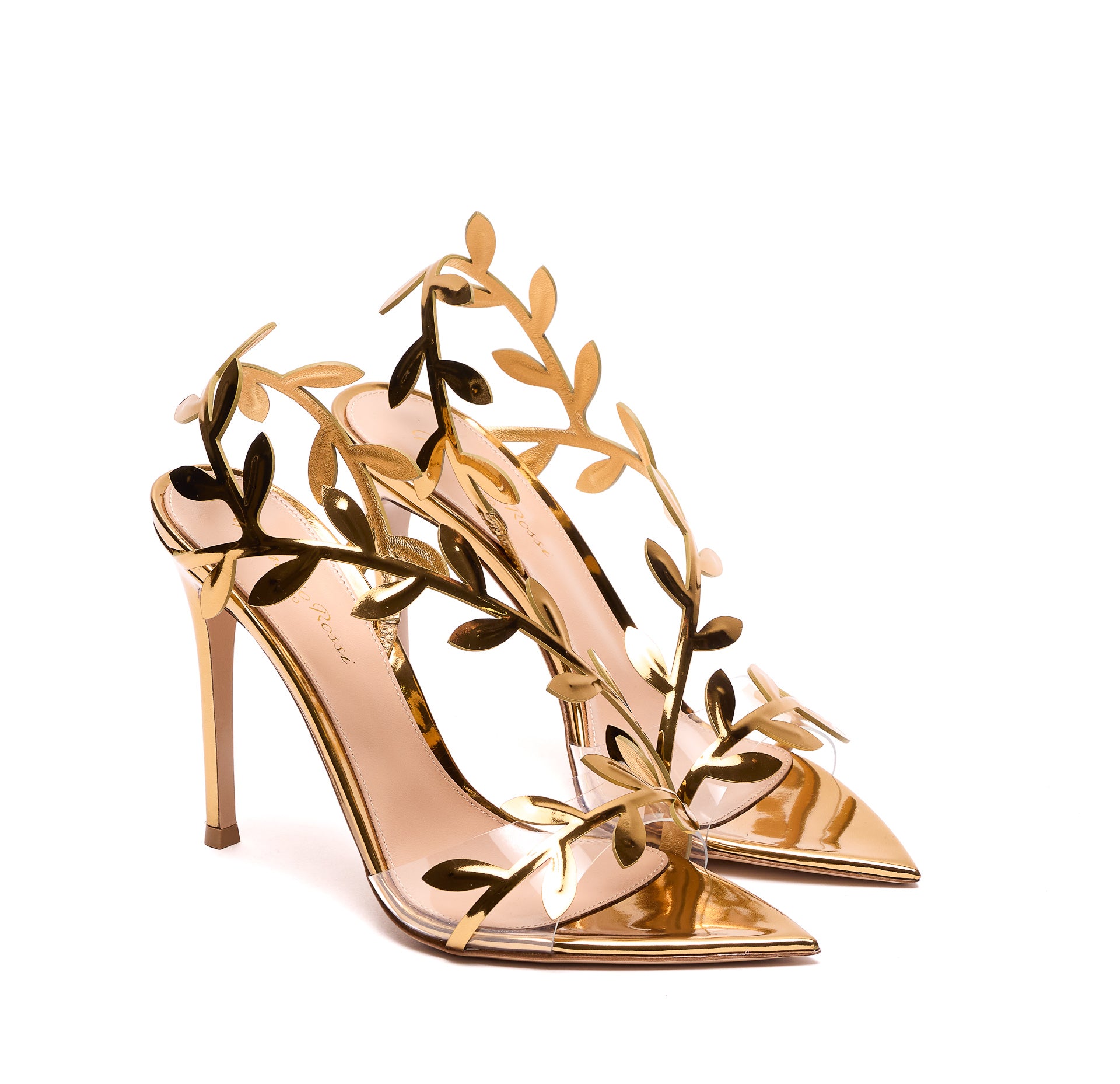 Gianvito Rossi With Heel Golden Leather