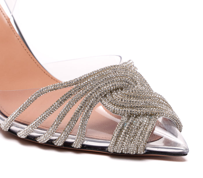 Aquazzura With Heel Silver Rubber And Fabric