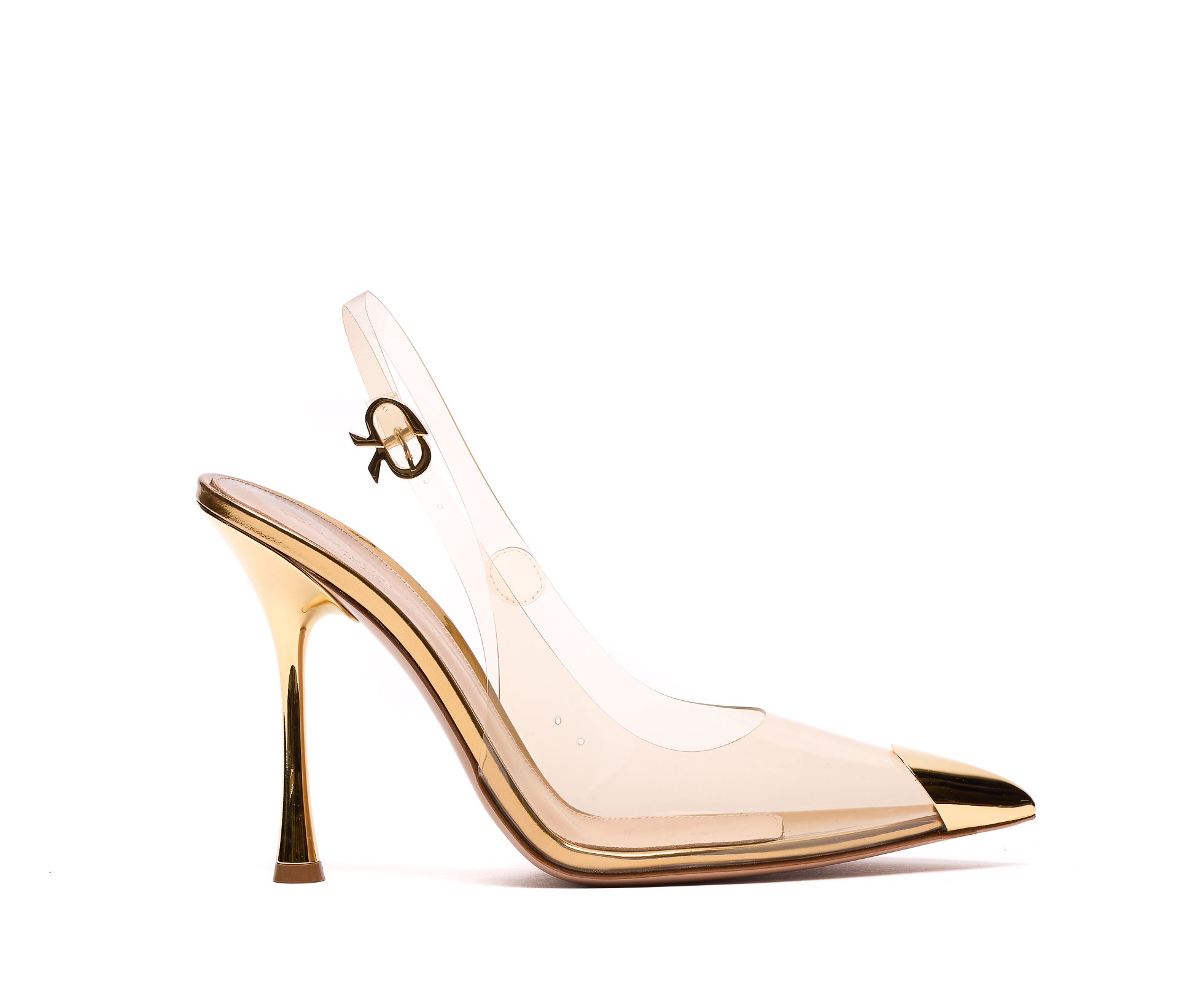 Gianvito Rossi With Heel Golden Rubberand Leather
