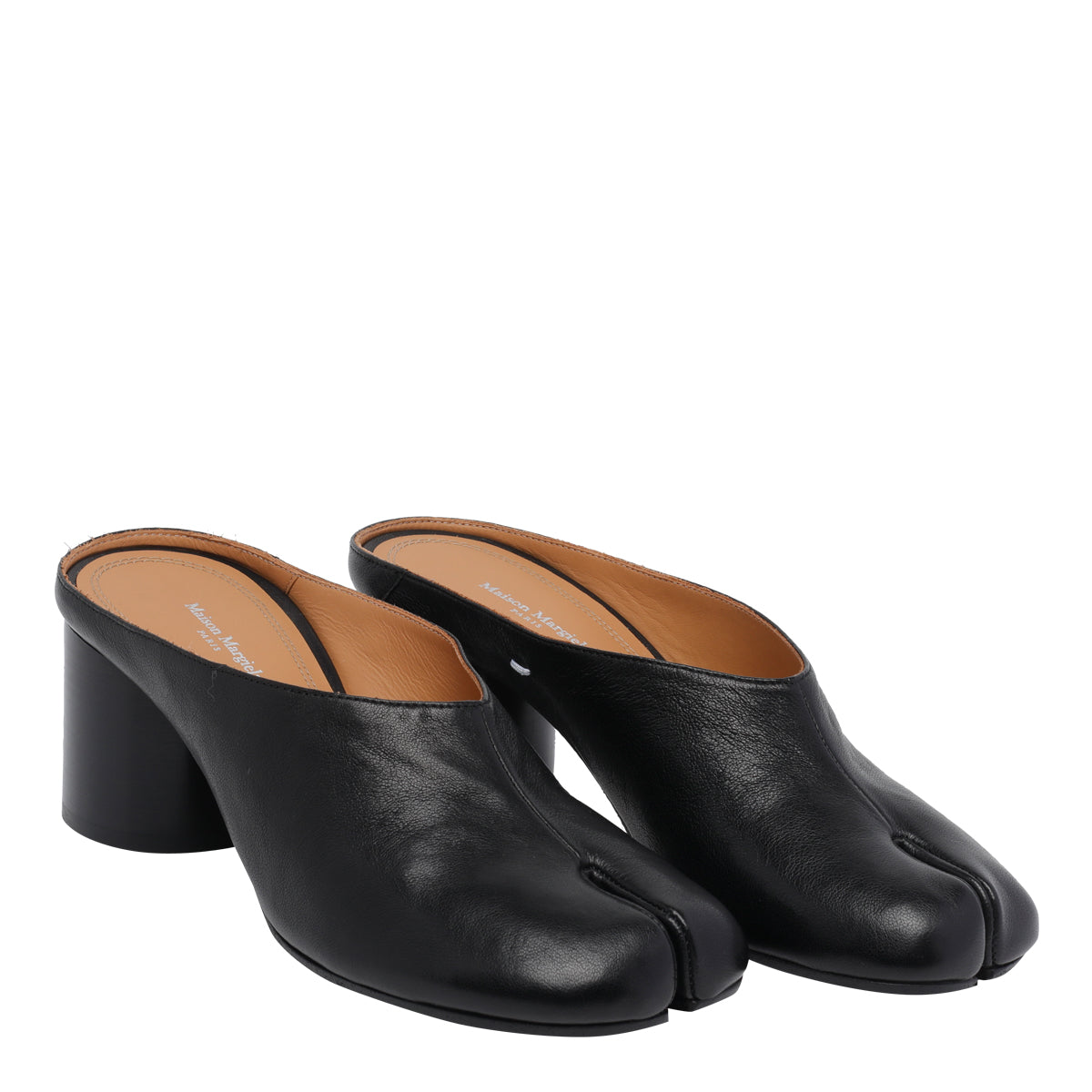 Maison Margiela With Heel Black Calf Leather/leather Sole