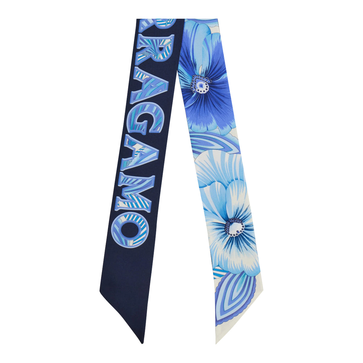 Ferragamo Scarfs Blue Silk