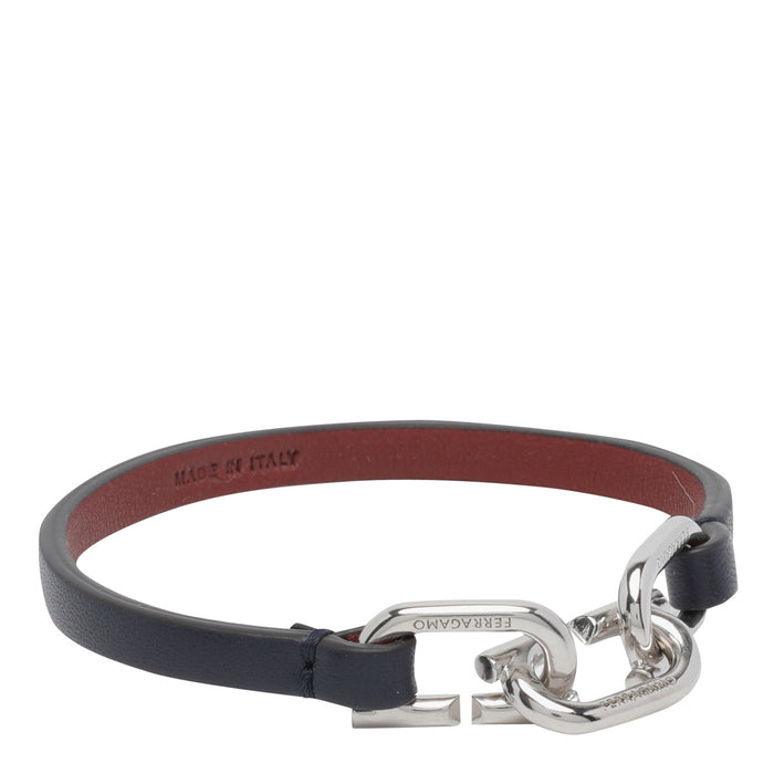 Ferragamo Bijoux Blue Brass Calf Leather
