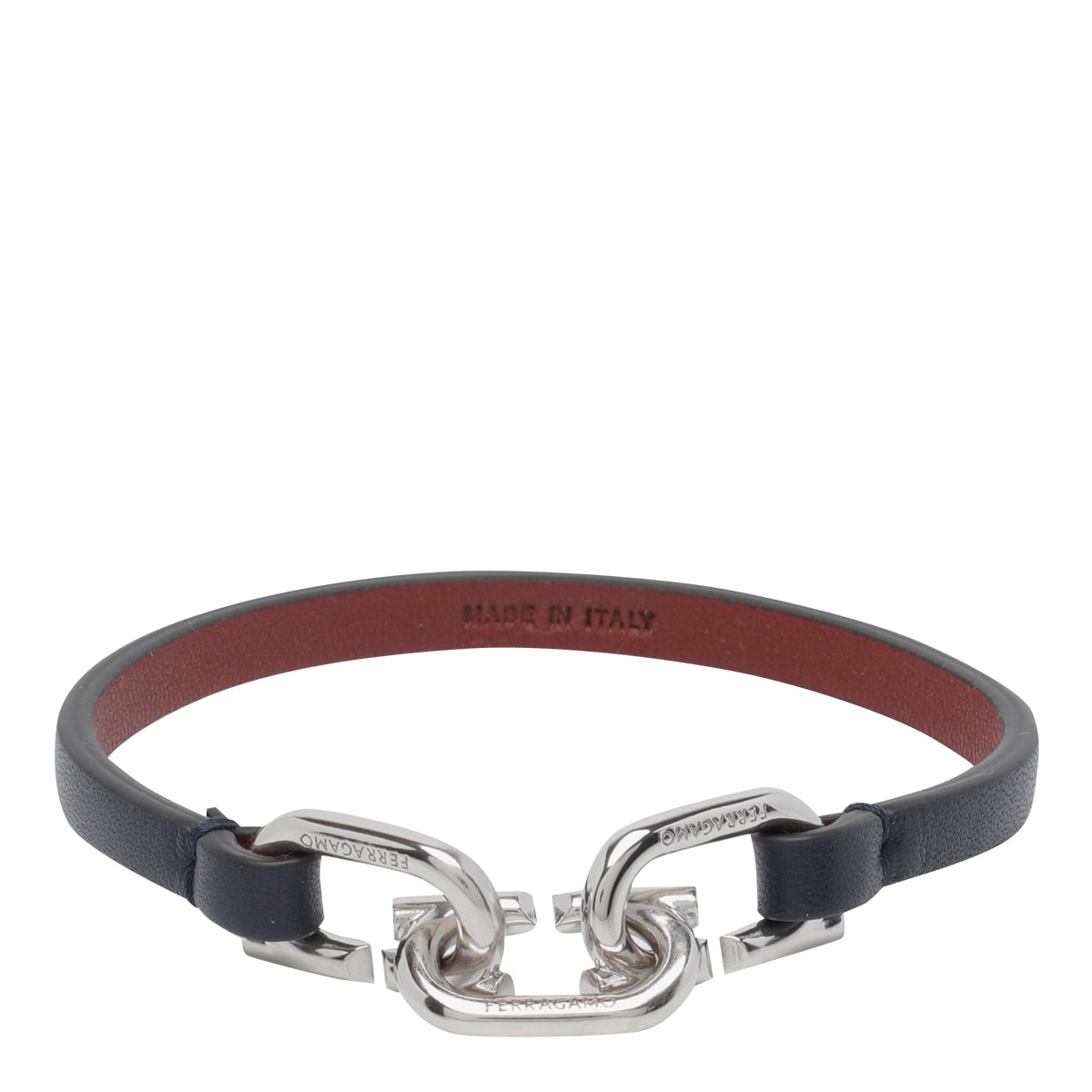 Ferragamo Bijoux Blue Brass Calf Leather