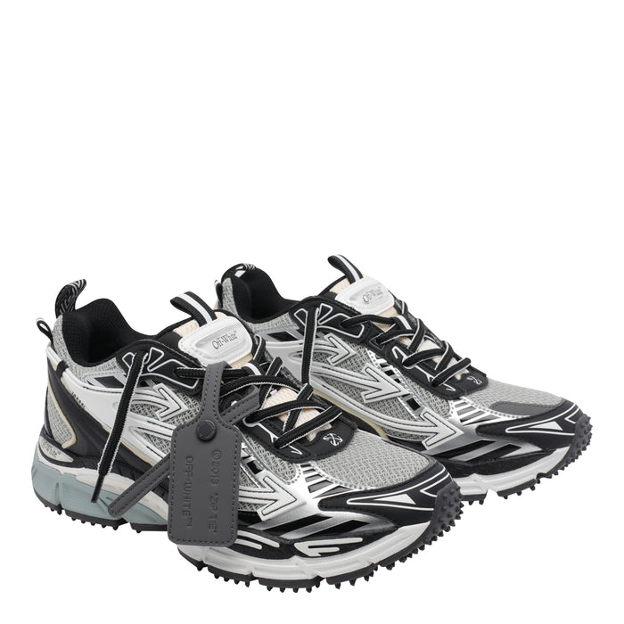 Off White Sneakers Black Fabric Rubber/rubber Sole