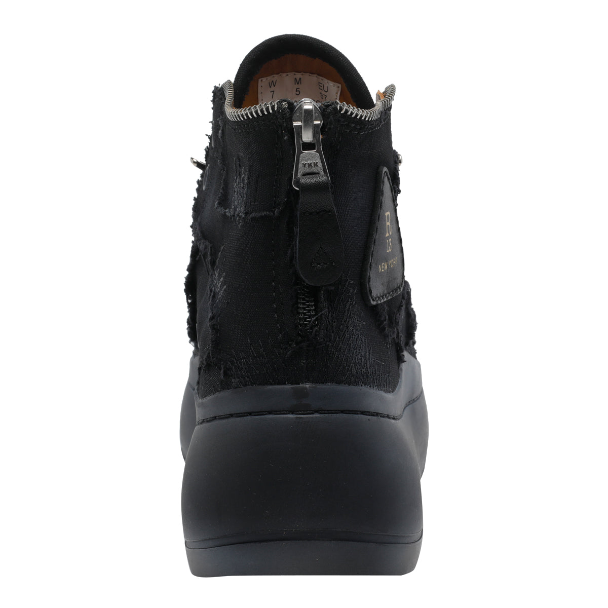 R13 Boots Black Fabric Metal/rubber Sole