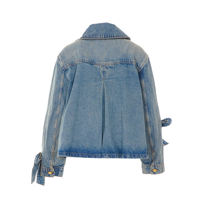 Ganni Jackets Blue Organic Cotton