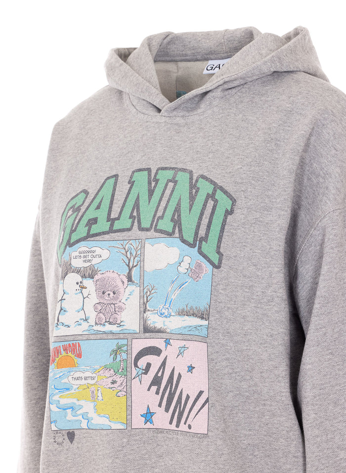 Ganni Sweaters Grey Organic Cotton