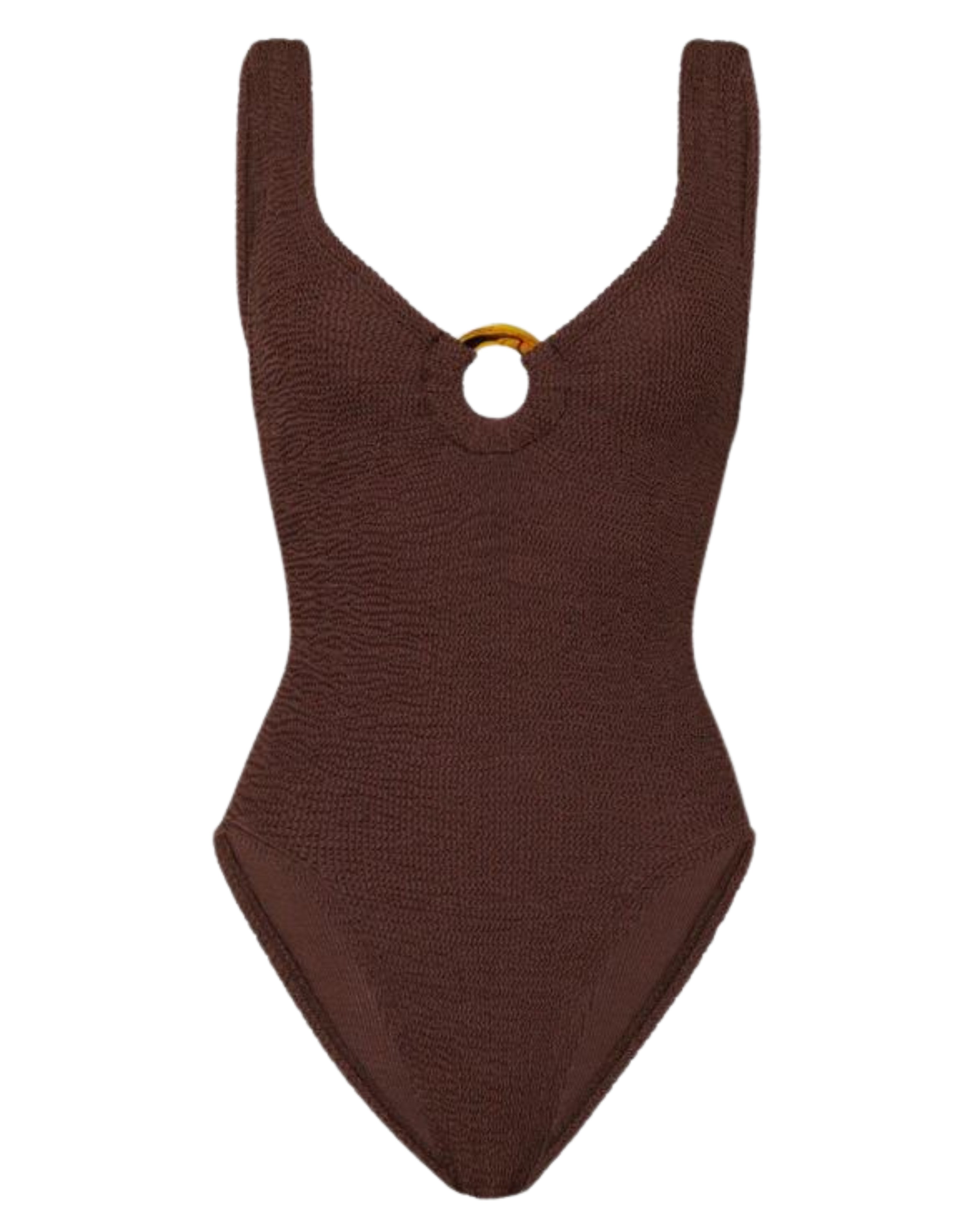 HUNZA G LONDON Sea clothing Brown Polyester Elastane