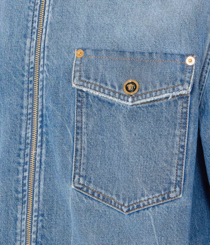 Versace Shirts Blue Cotton