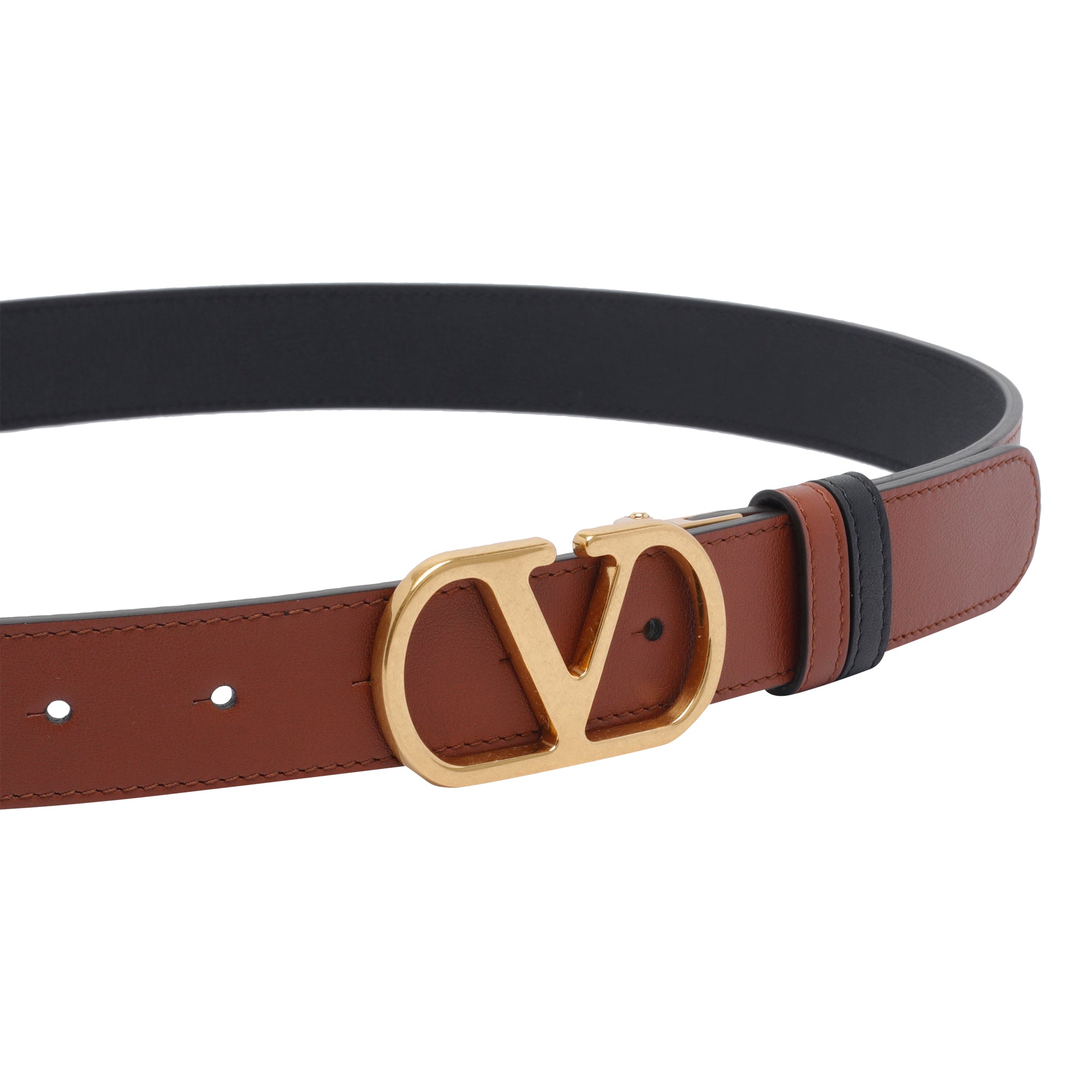 Valentino Garavani Belts Brown Calf Leather