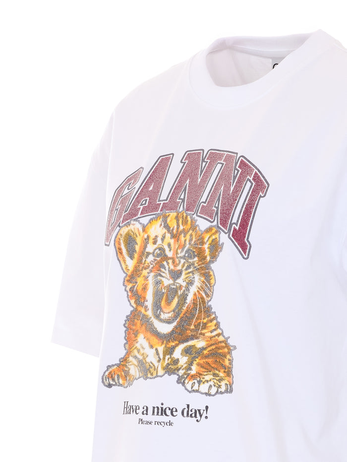 Ganni T-Shirts And Polos White Organic Cotton