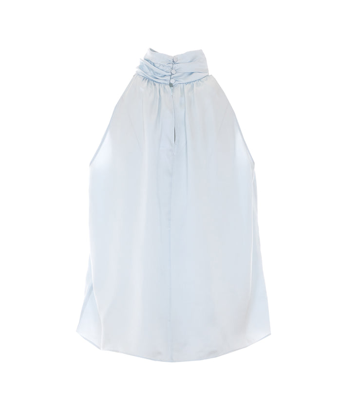 ANINE BING Top Blue Silk