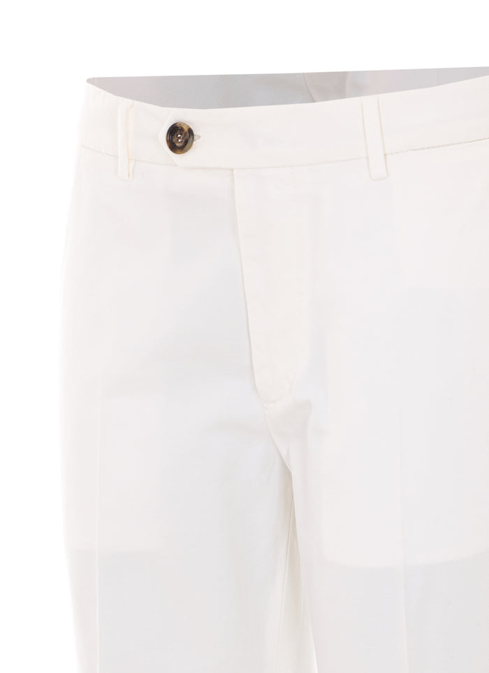 Brunello Cucinelli Trousers White Cotton