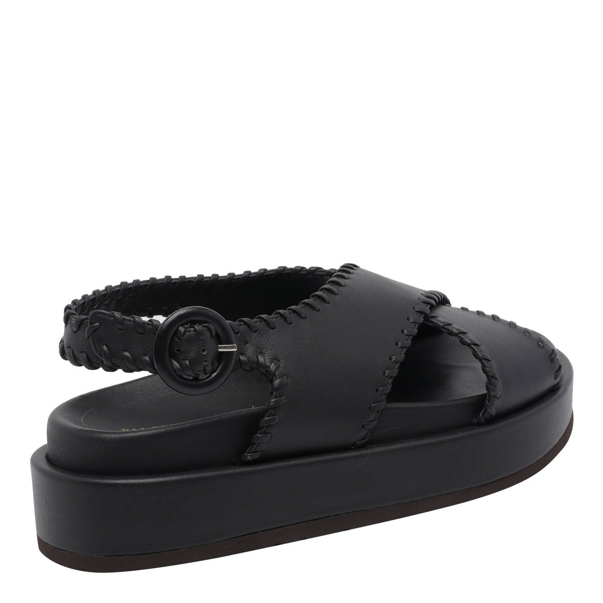 Paloma Barcelò Sandals Black Calf Leather/rubber Sole