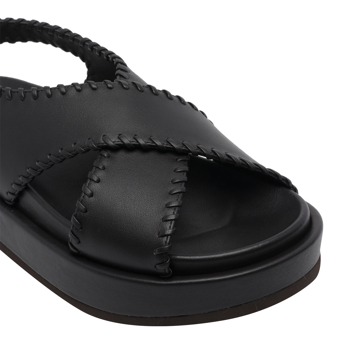 Paloma Barcelò Sandals Black Calf Leather/rubber Sole