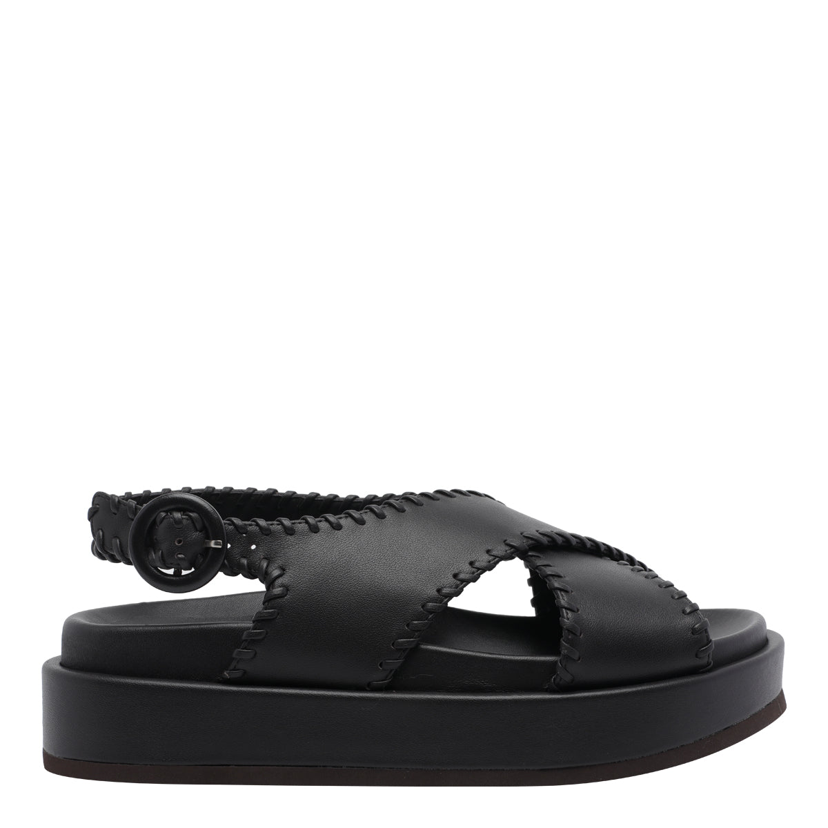 Paloma Barcelò Sandals Black Calf Leather/rubber Sole