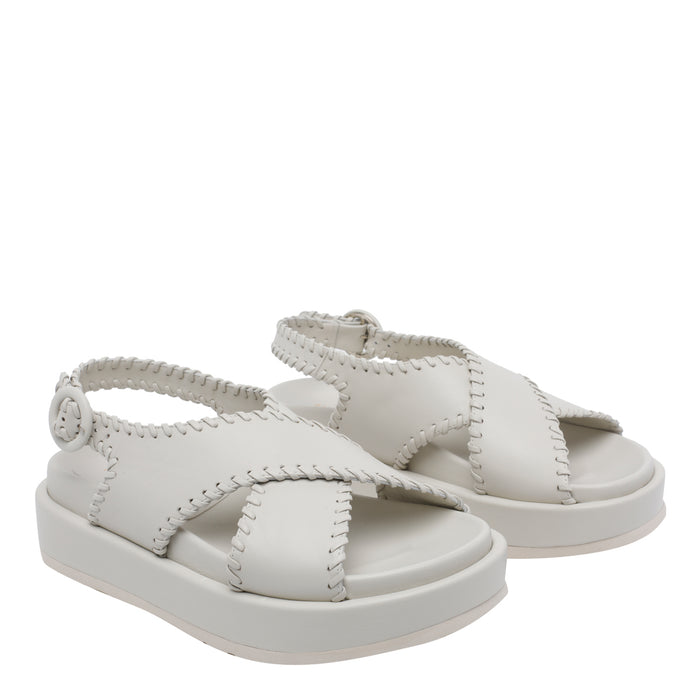 Paloma Barcelò Sandals White Calf Leather/rubber Sole