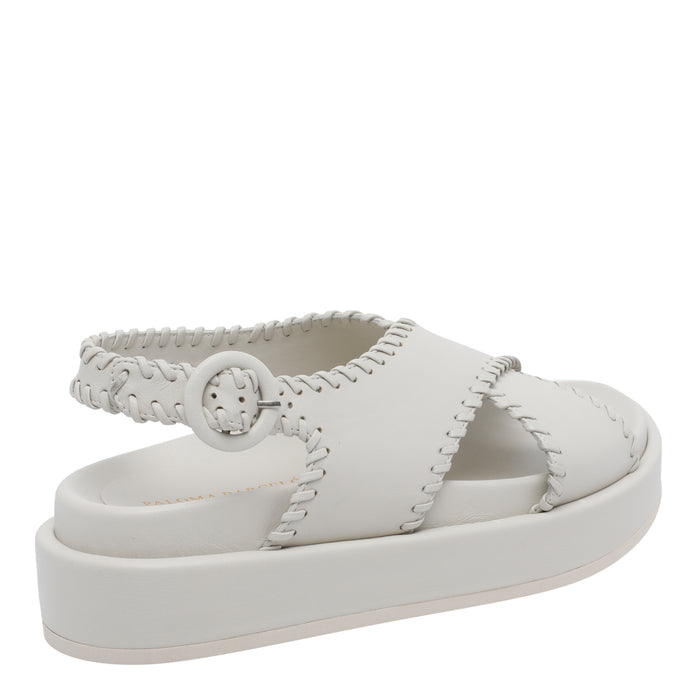 Paloma Barcelò Sandals White Calf Leather/rubber Sole