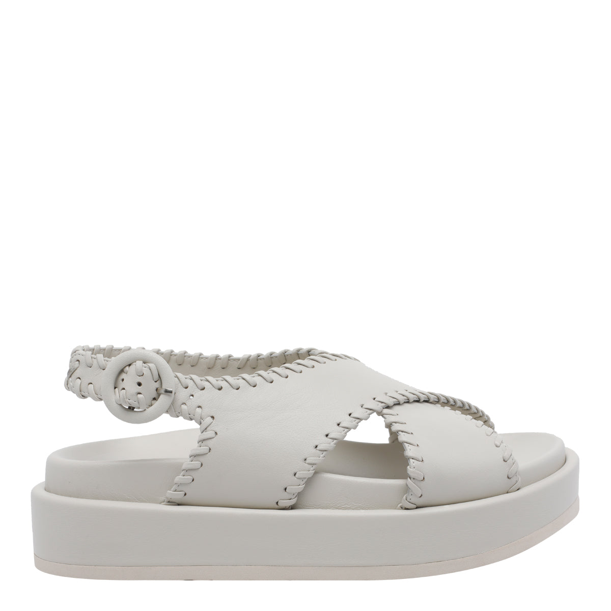 Paloma Barcelò Sandals White Calf Leather/rubber Sole