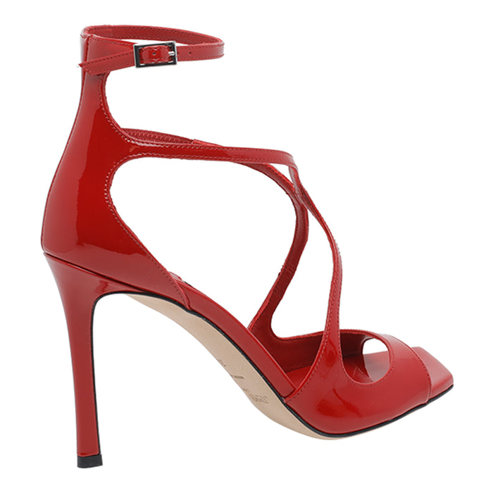 Jimmy Choo With Heel Red Patent Leather/leather Sole