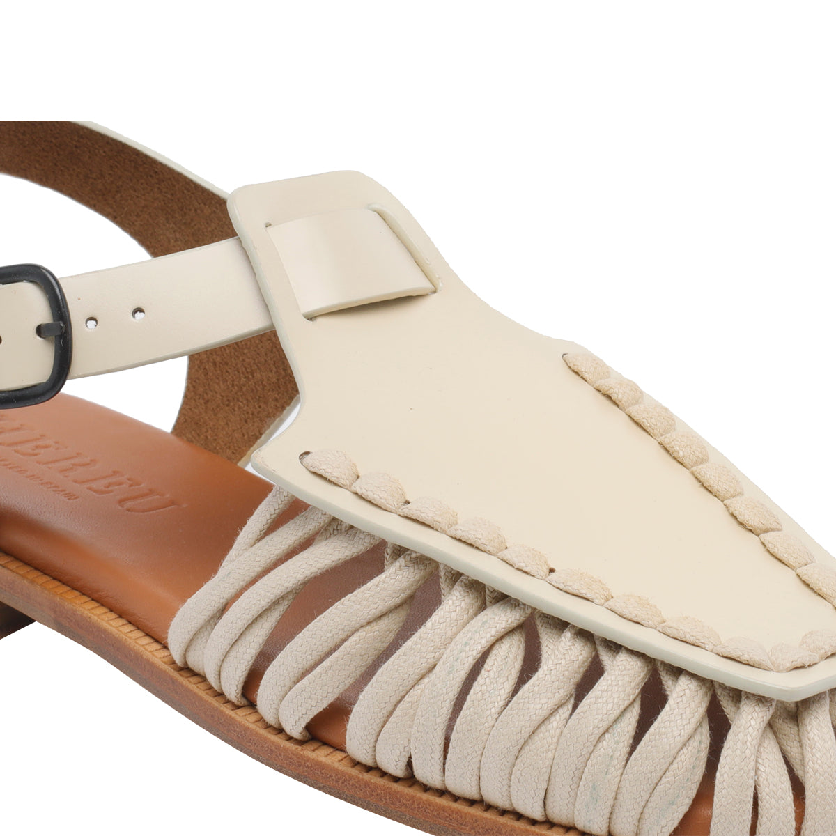 HEREU Sandals White Calf Leather/leather Sole