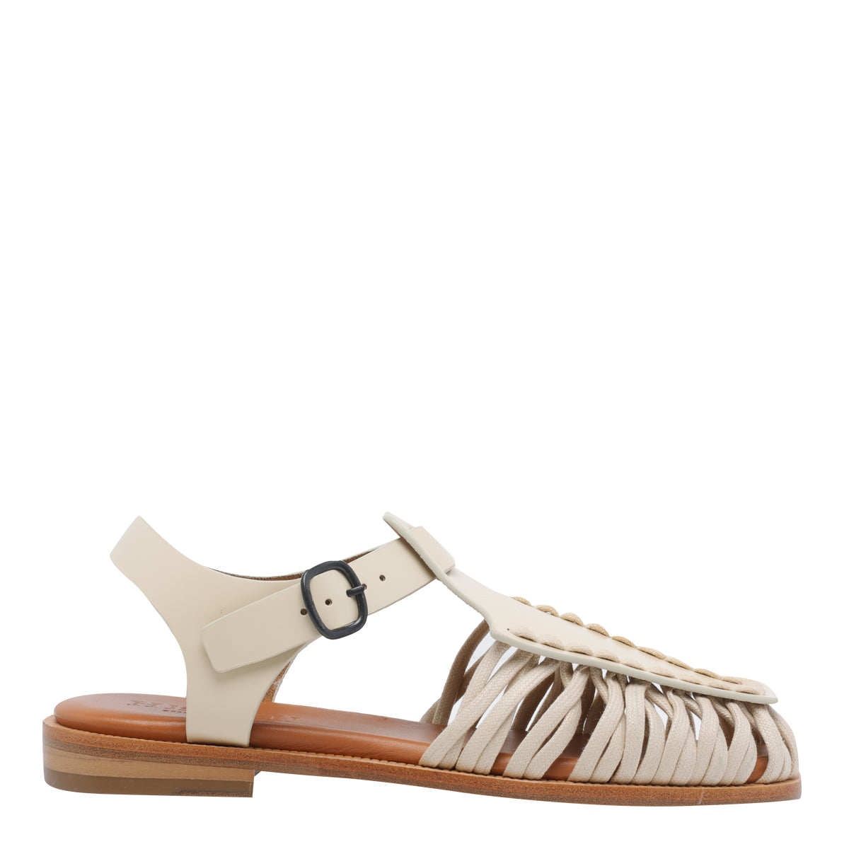 HEREU Sandals White Calf Leather/leather Sole