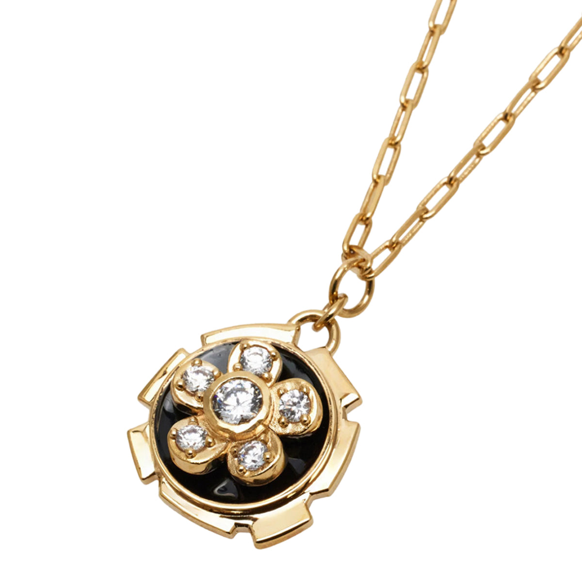 Ferragamo Bijoux Golden Brass Glass Enamel