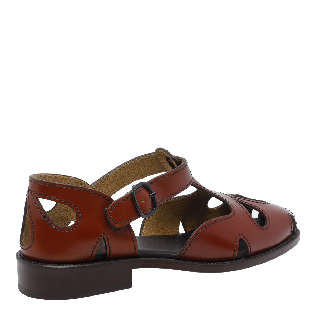 HEREU Sandals Brown Calf Leather/leather Sole