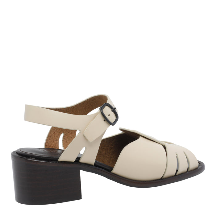 HEREU With Heel Beige Calf Leather/leather Sole