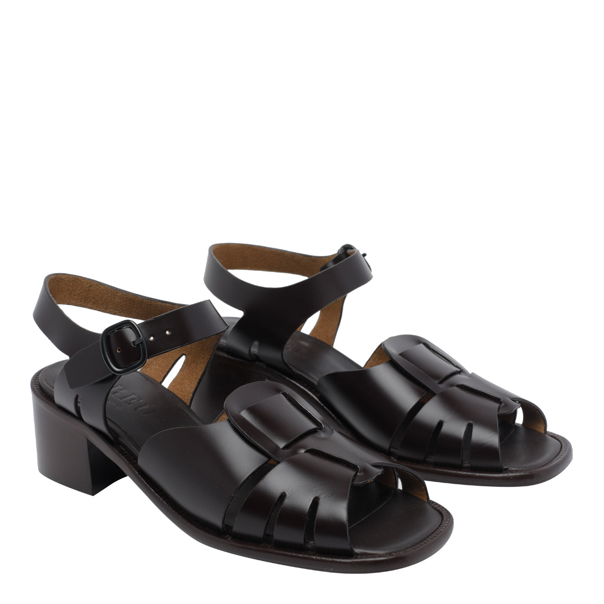 HEREU With Heel Brown Calf Leather/leather Sole