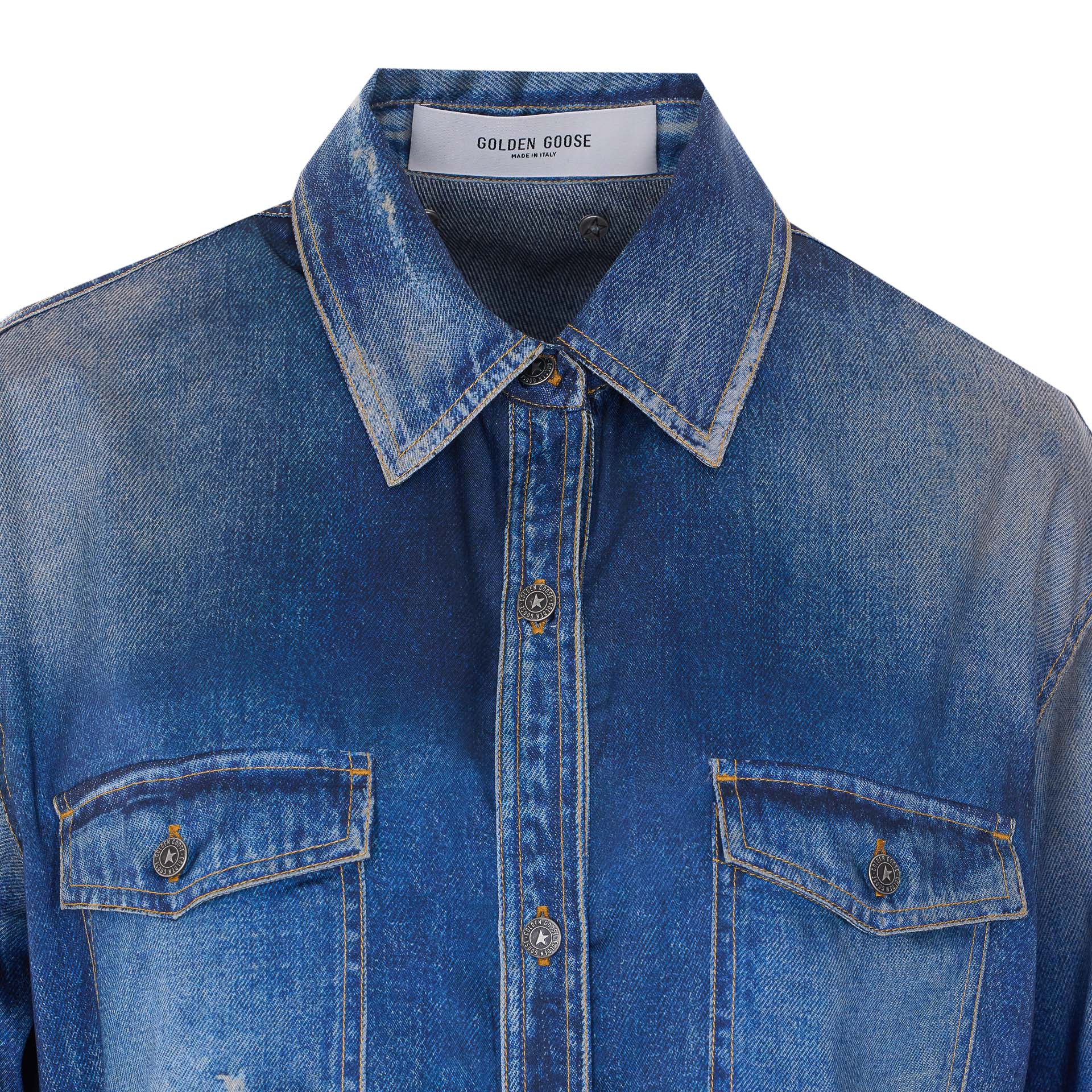 Golden Goose Shirts Blue Polyester