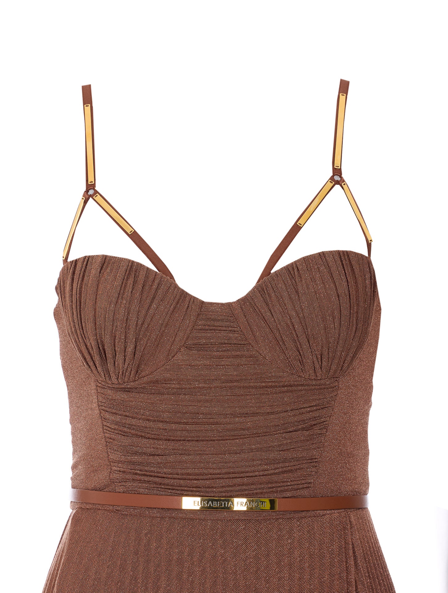 Elisabetta Franchi Dresses Brown Viscose