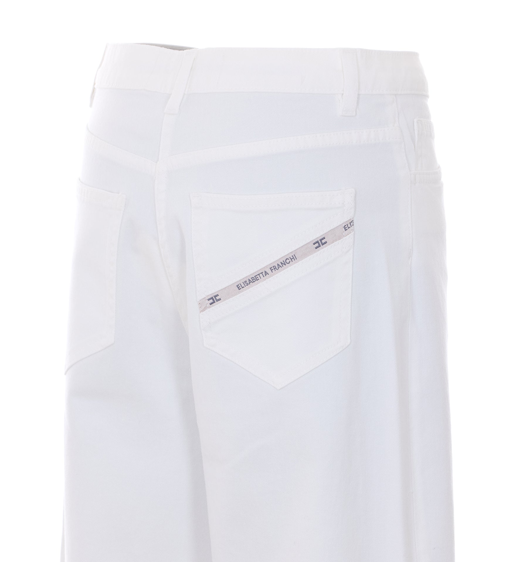 Elisabetta Franchi Trousers White Cotton