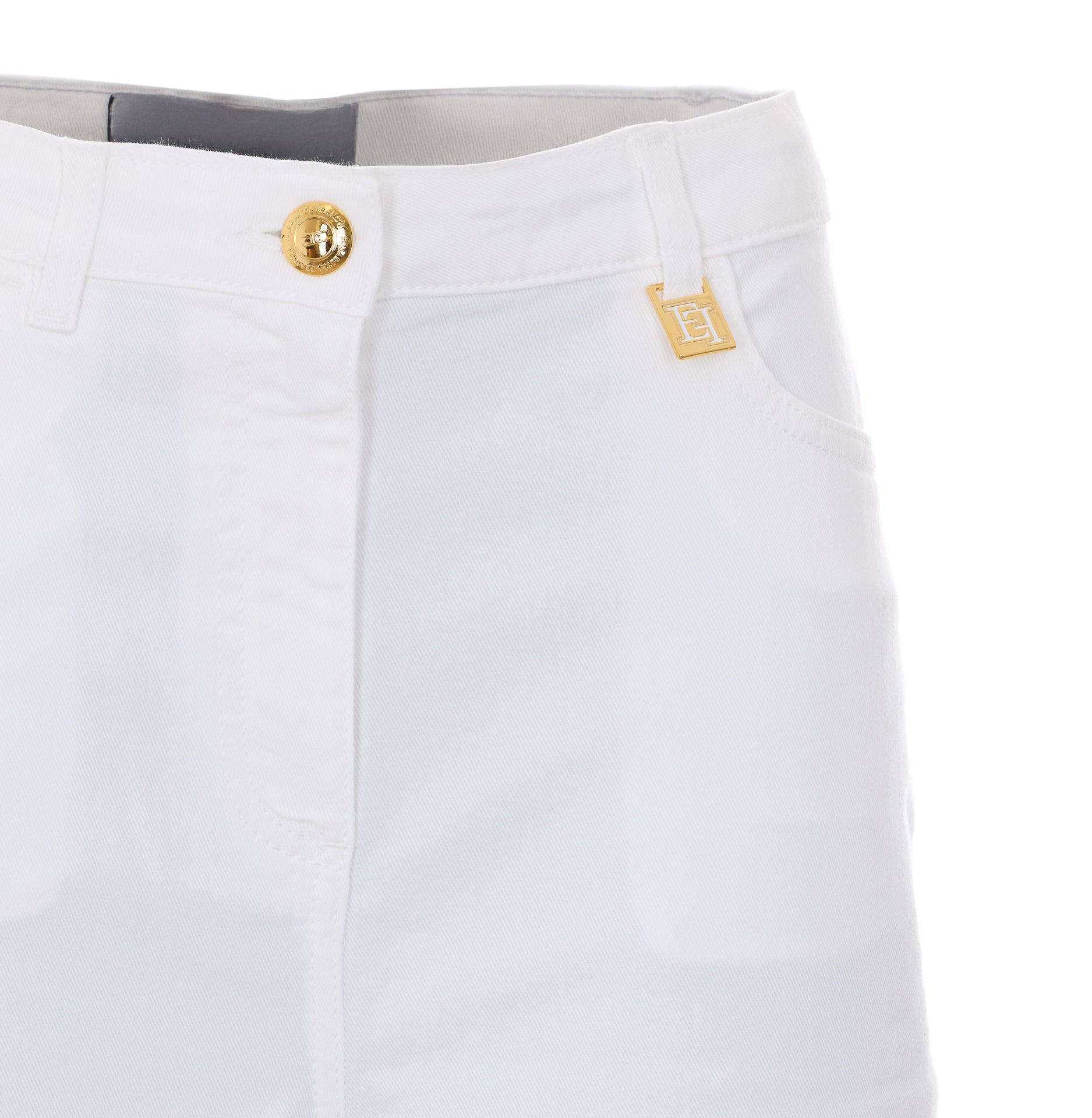 Elisabetta Franchi Trousers White Cotton