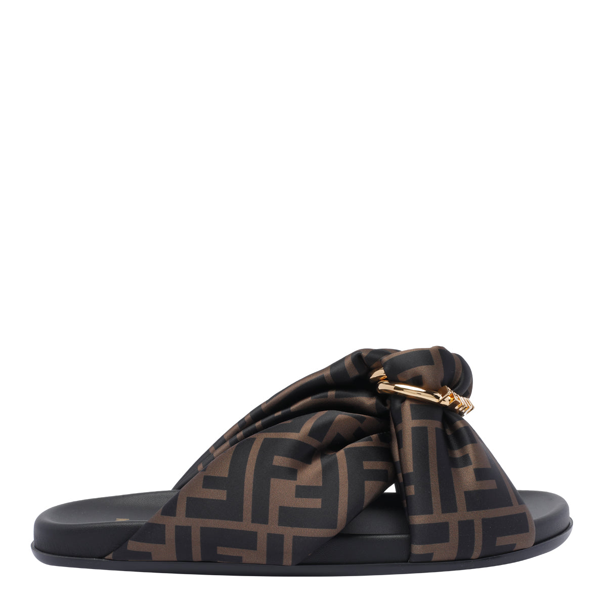 Fendi Sandals Brown Fabric/rubber Sole