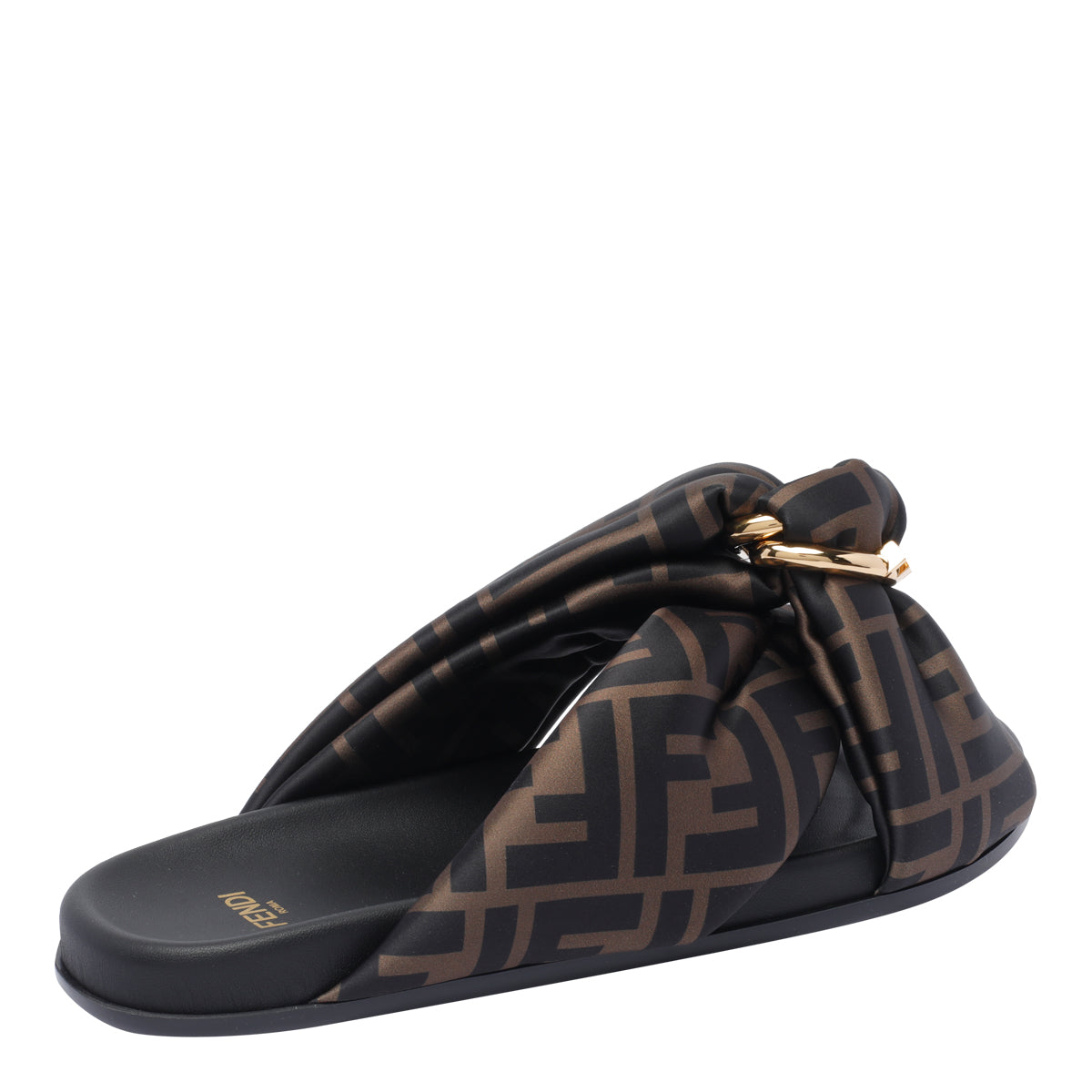 Fendi Sandals Brown Fabric/rubber Sole