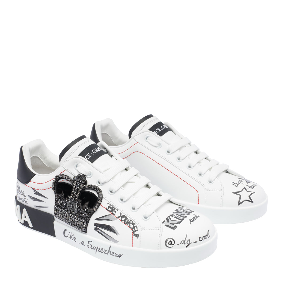 Dolce & Gabbana Sneakers White Calf Leather/rubber Sole