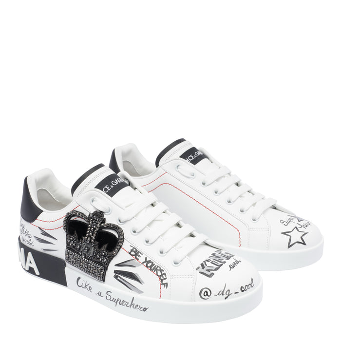 Dolce & Gabbana Sneakers White Calf Leather/rubber Sole