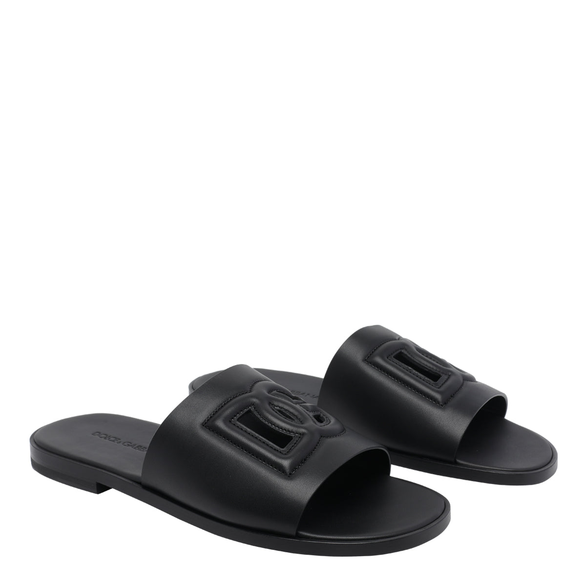 Dolce & Gabbana Sandals Black Calf Leather/leather Sole