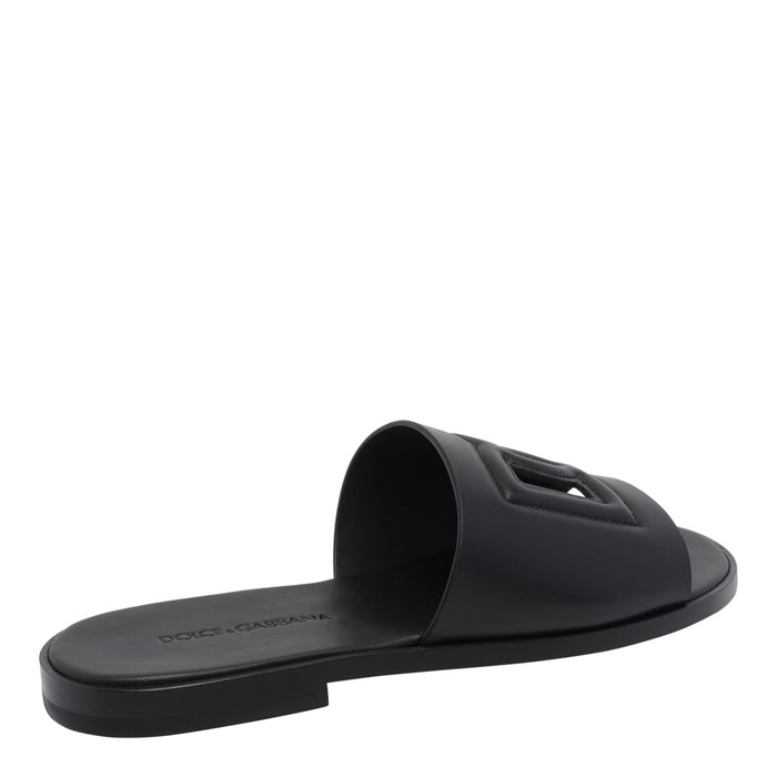 Dolce & Gabbana Sandals Black Calf Leather/leather Sole