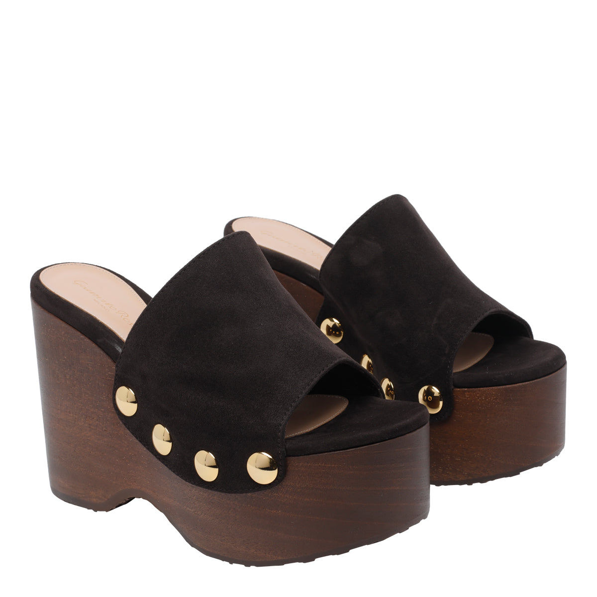 Gianvito Rossi Sandals Brown Suede Leather/rubber Sole
