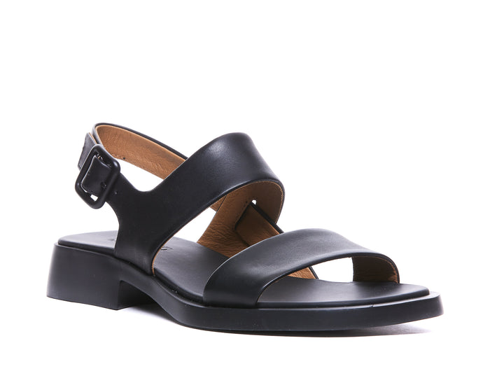Camper Sandals Black Calf Leather/rubber Sole