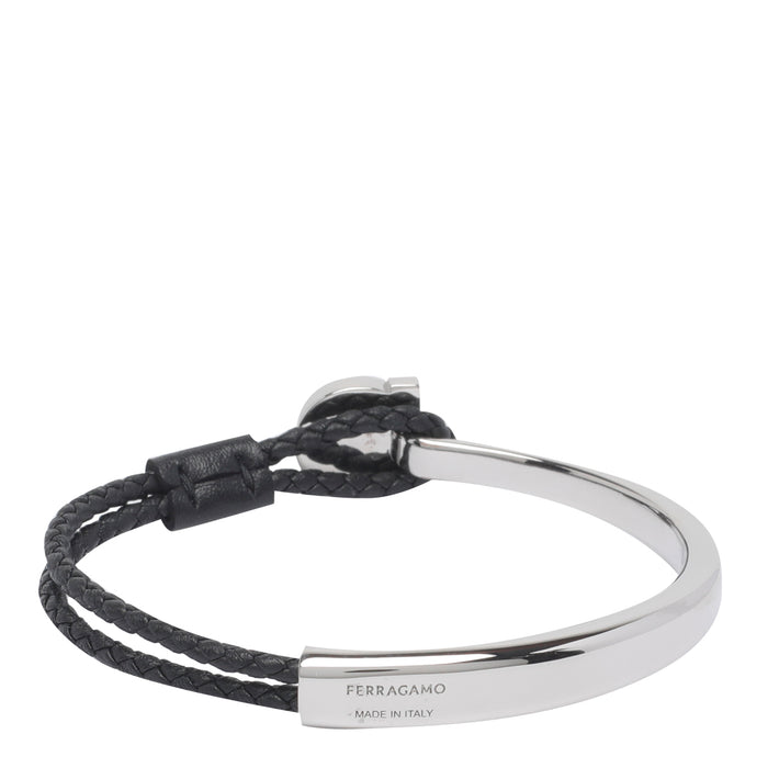 Ferragamo Bijoux Black Brass Calf Leather