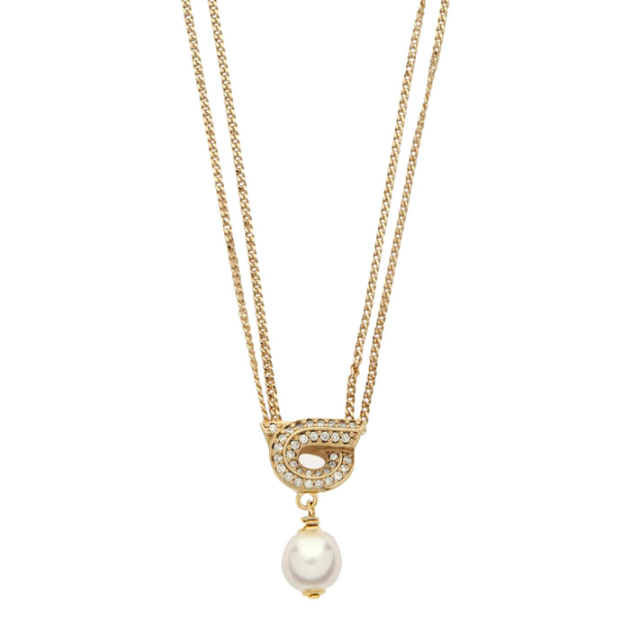 Ferragamo Bijoux Golden Brass Glass