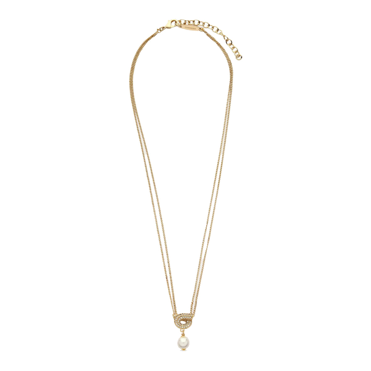 Ferragamo Bijoux Golden Brass Glass