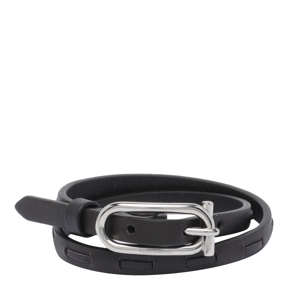 Ferragamo Bijoux Brown Brass Calf Leather